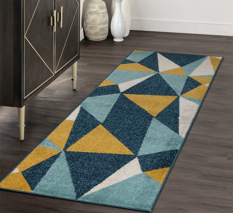 Amsterdam Pyramid Design Rug - Navy