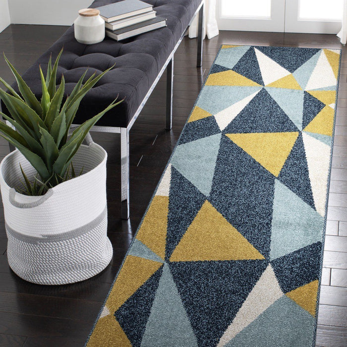 Amsterdam Pyramid Design Rug - Navy