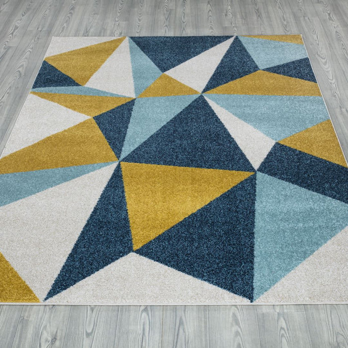 Amsterdam Pyramid Design Rug - Navy