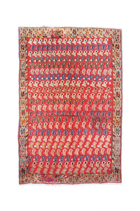 Traditional Antique Area Rugs Wool Floral Red Rectagular Handmade Oriental Rugs 174X120 CM 5.7X3.9 FT Medium The Rugs Outlet 