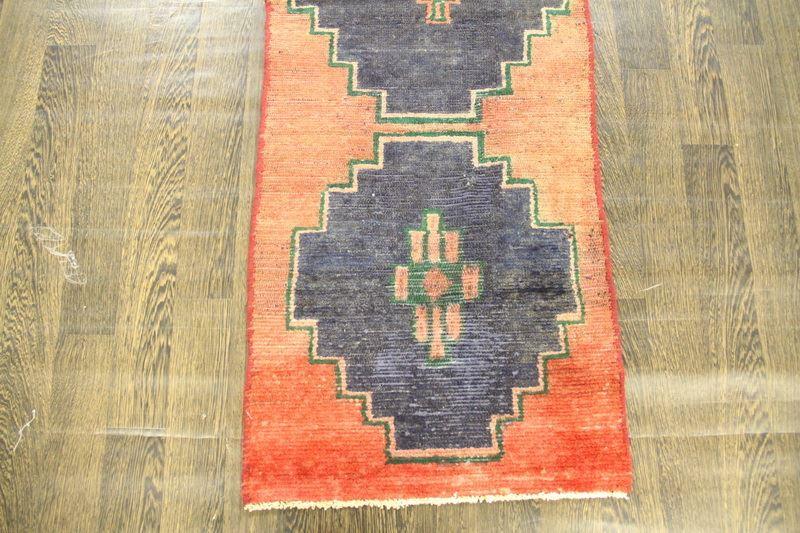 Traditional Vintage Handmade Rug 62x137cm The Rugs Outlet 