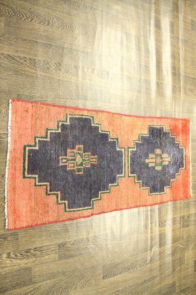 Traditional Vintage Handmade Rug 62x137cm The Rugs Outlet 