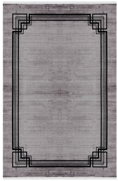 Elexus Ruby Border Rug (V1) - Grey