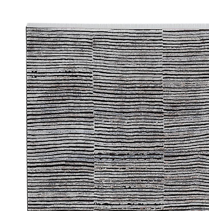 Elexus Ruby Striped Modern Rug (V1) - Grey