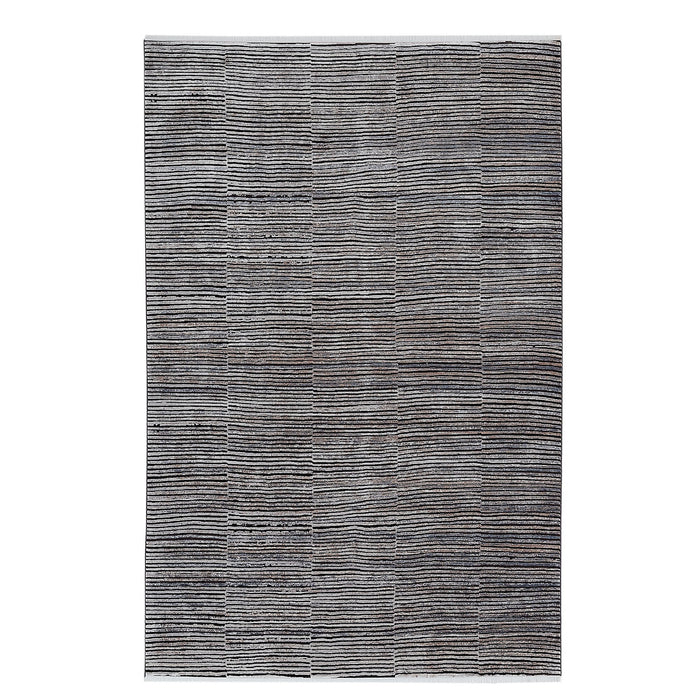 Elexus Ruby Striped Modern Rug (V1) - Grey