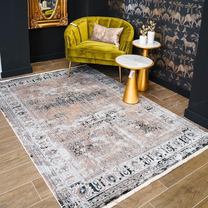 Elexus Ruby Traditional Faded Rug - Beige