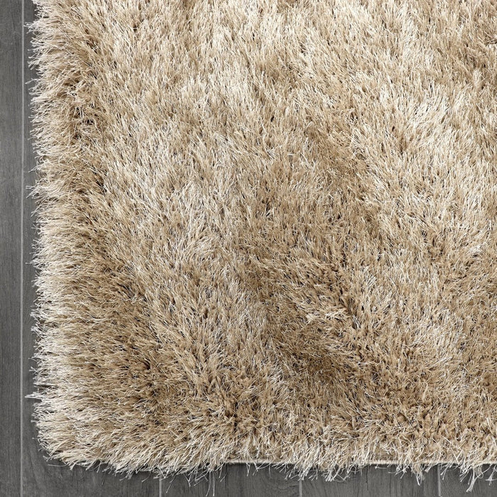 Lily Shimmer Beige Shaggy Rug