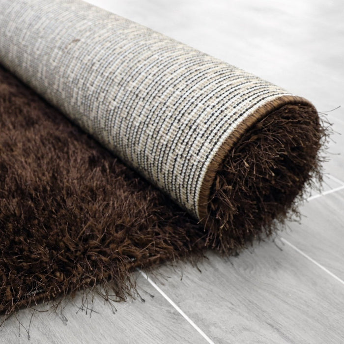 Lily Shimmer Brown Shaggy Rug