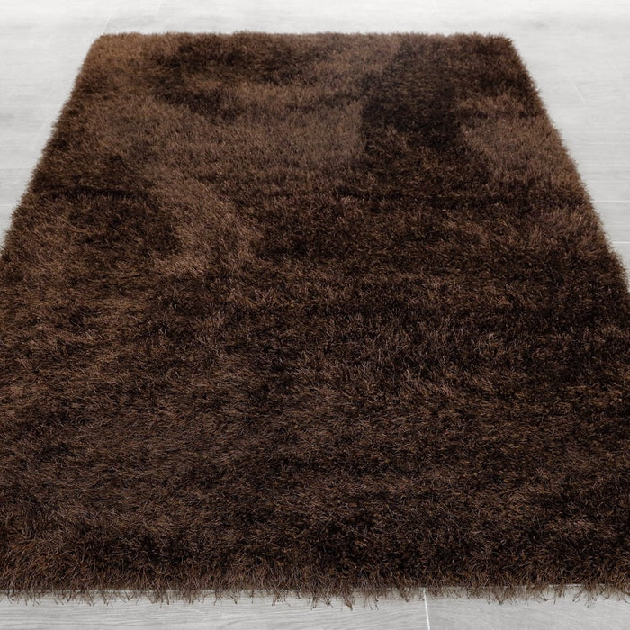 Lily Shimmer Brown Shaggy Rug