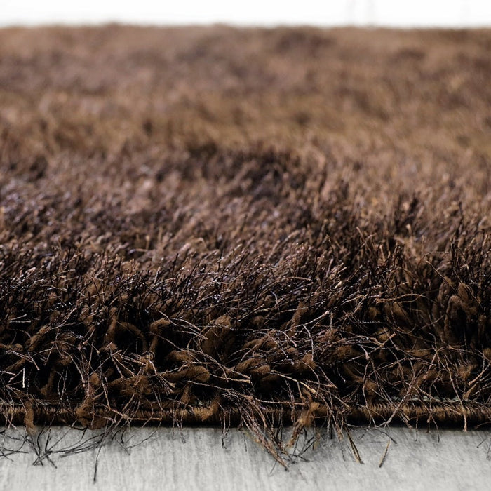 Lily Shimmer Brown Shaggy Rug