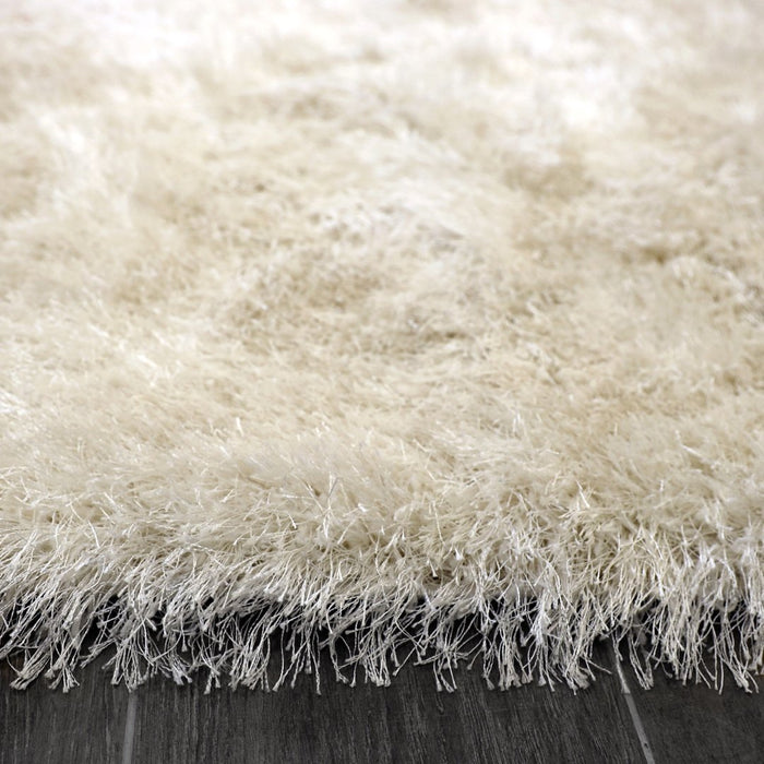 Lily Shimmer Cream Shaggy Rug