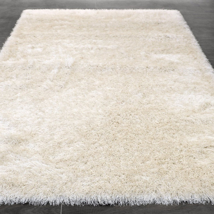 Lily Shimmer Cream Shaggy Rug