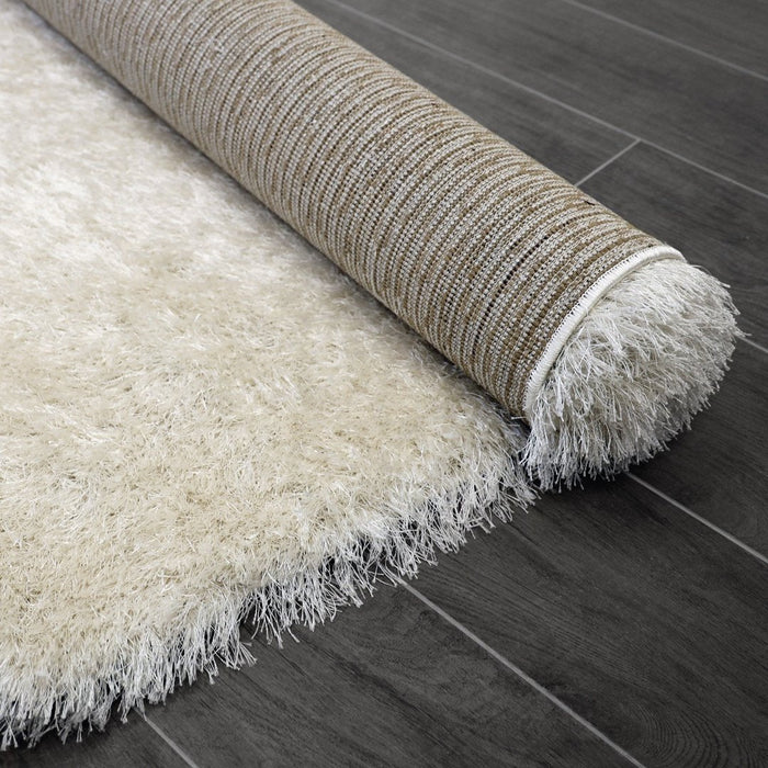 Lily Shimmer Cream Shaggy Rug