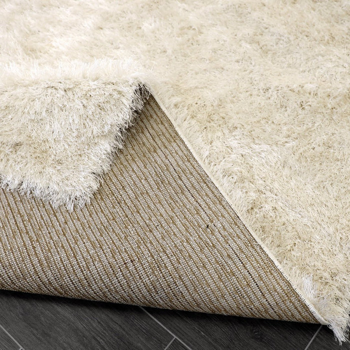 Lily Shimmer Cream Shaggy Rug