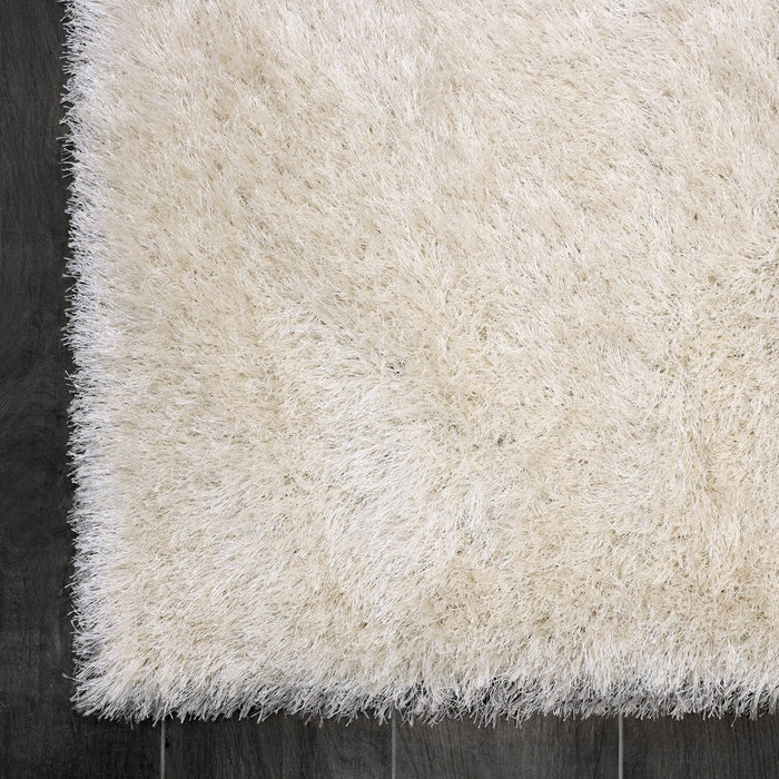 Lily Shimmer Cream Shaggy Rug