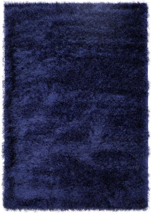 Lily Shimmer Navy Shaggy Rug