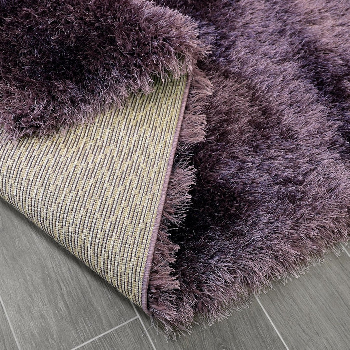 Lily Shimmer Purple Shaggy Rug