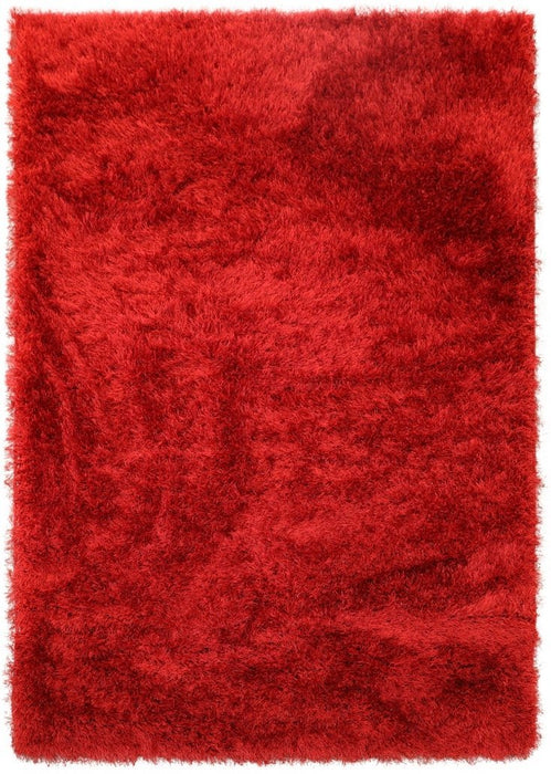 Lily Shimmer Red Shaggy Rug