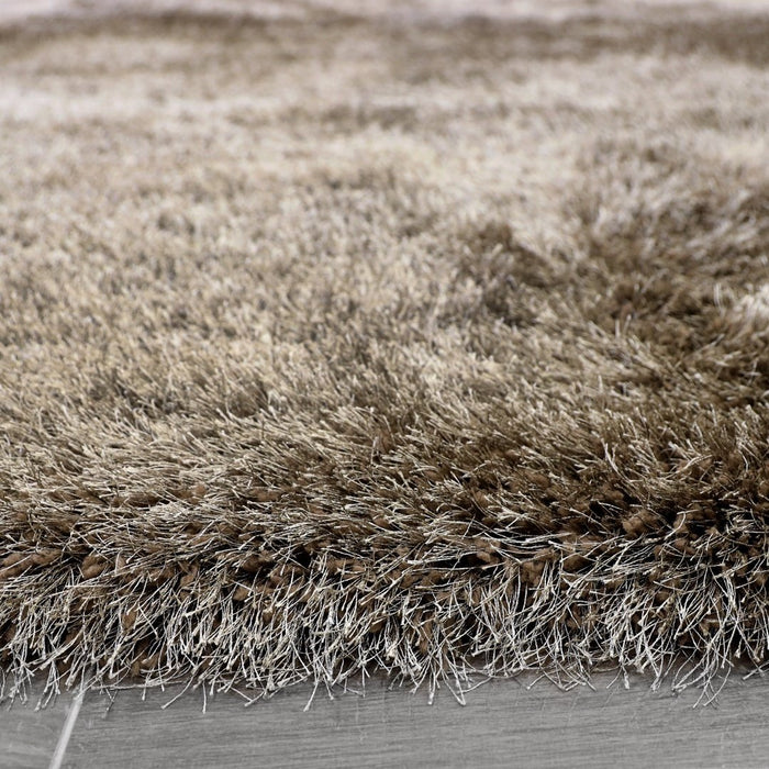 Lily Shimmer Taupe Shaggy Rug