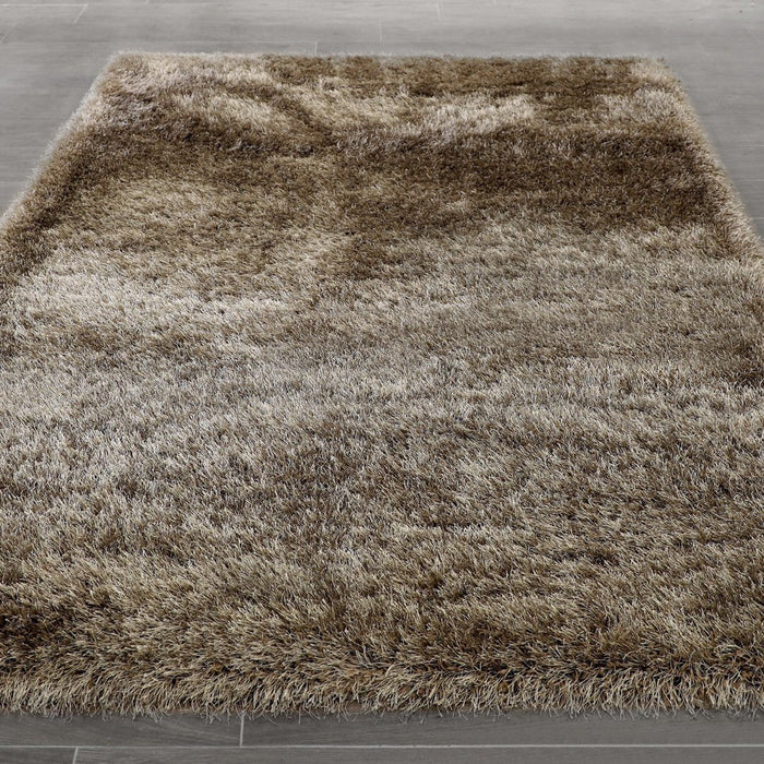 Lily Shimmer Taupe Shaggy Rug