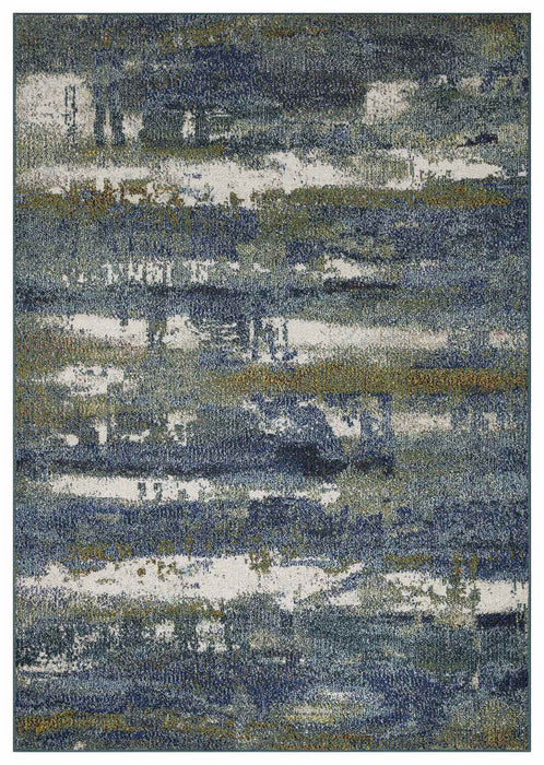 Miami Abstract Design Rug (V6) - Blue