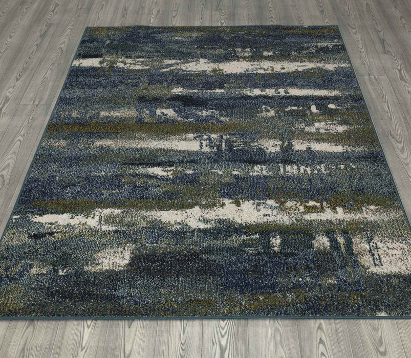 Miami Abstract Design Rug (V6) - Blue