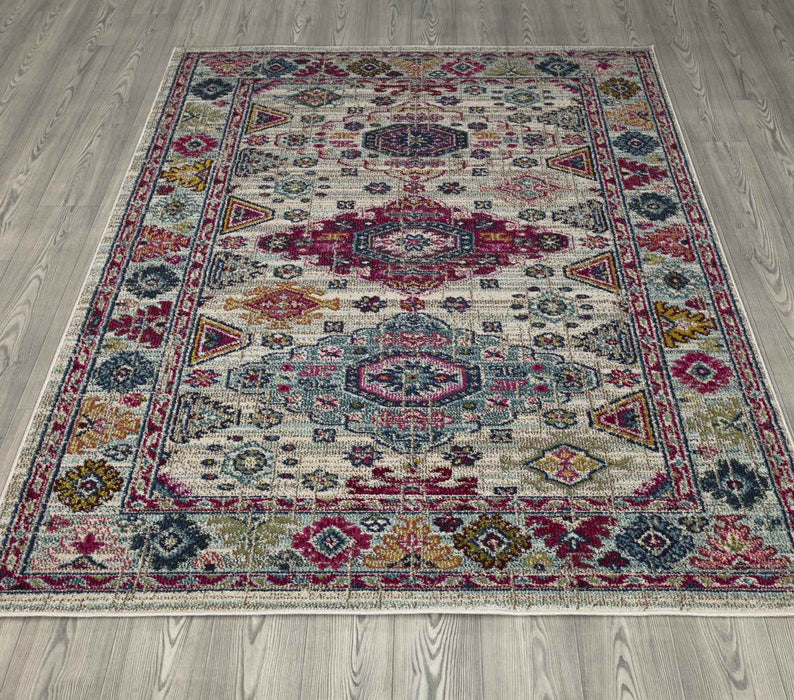 Miami Medallion Design Rug - Cream