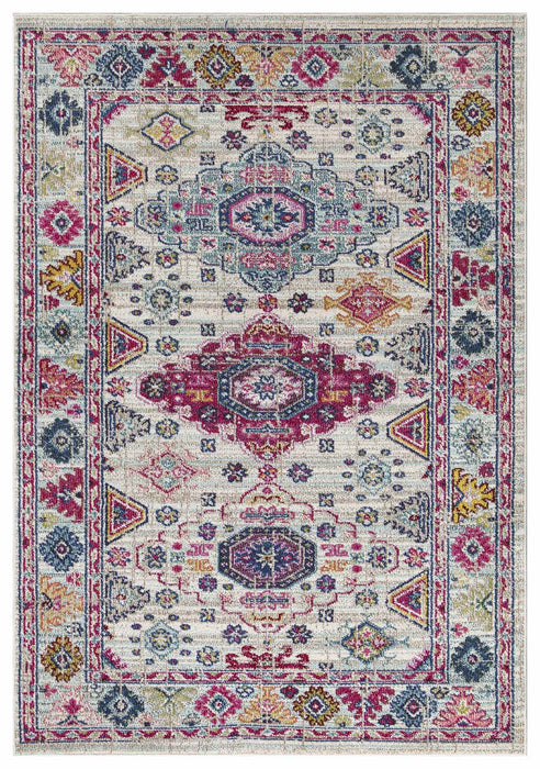 Miami Medallion Design Rug - Cream