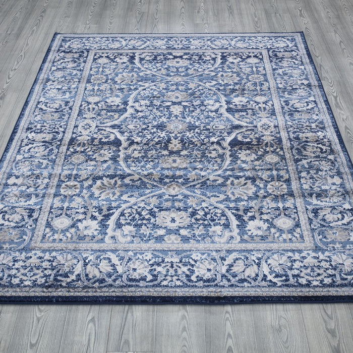 Monaco Floral Rug - Navy