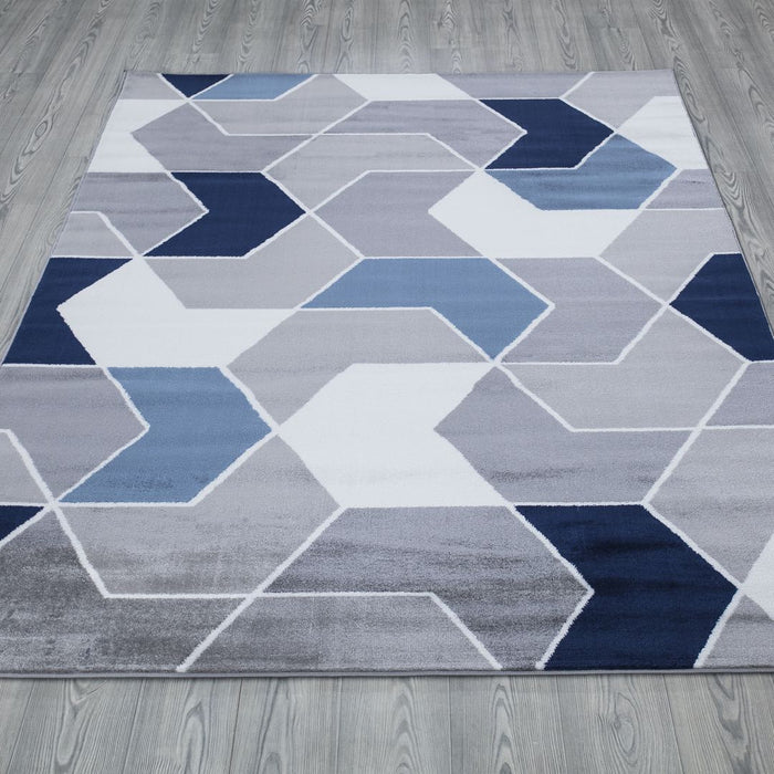 Monaco Geometric Rug - Navy