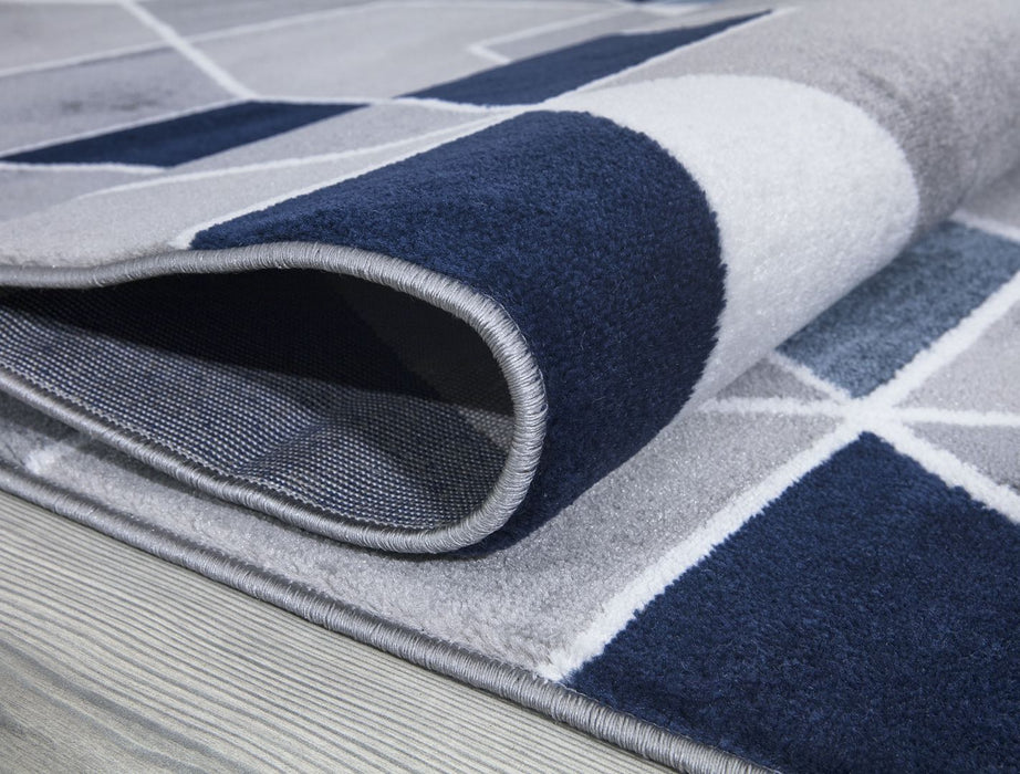 Monaco Geometric Rug - Navy