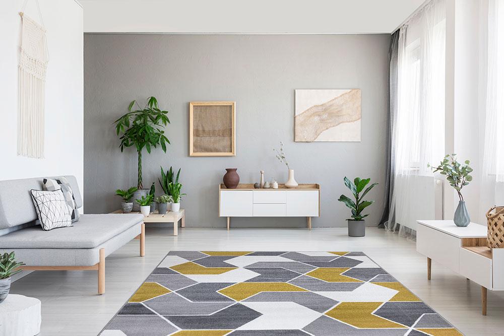 Monaco Geometric Rug V2 - Mustard