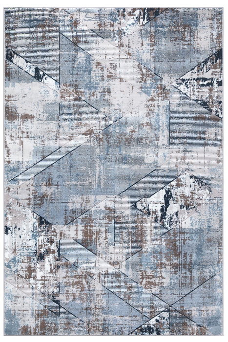 New York Blue Geometric Rug