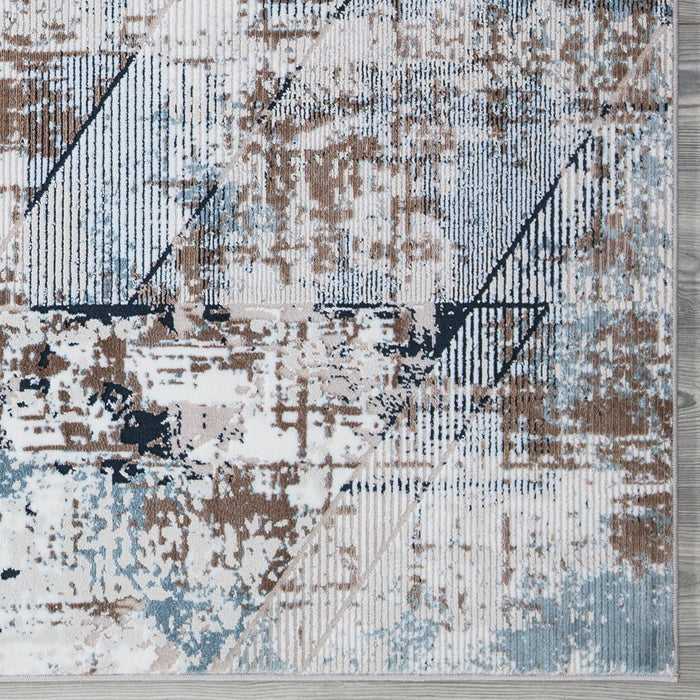 New York Blue Geometric Rug