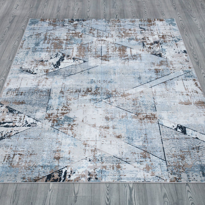 New York Blue Geometric Rug