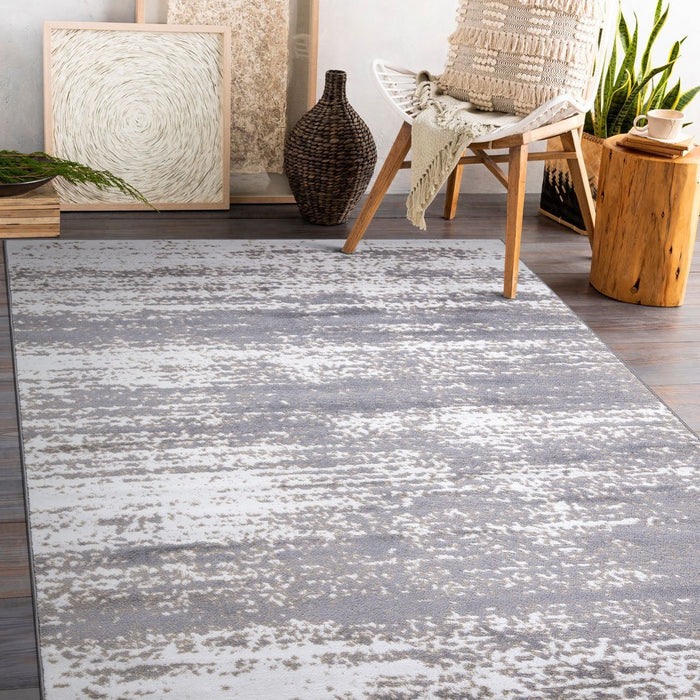 Palma Abstract Modern Rug - White