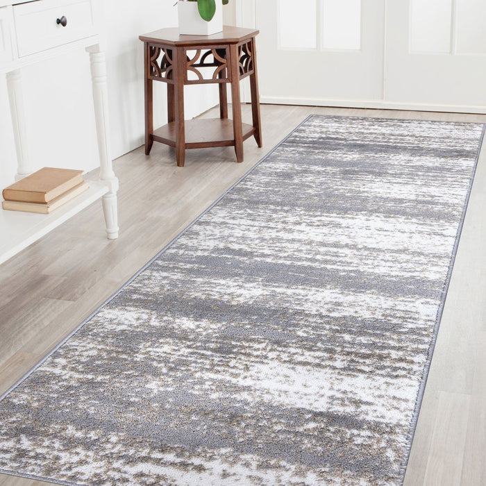 Palma Abstract Modern Rug - White