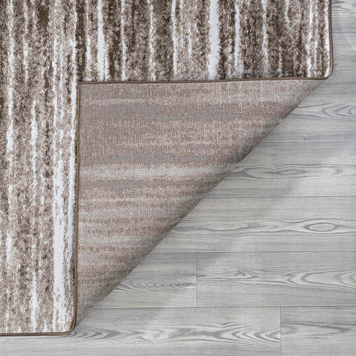 Palma Striped Modern Rug - Brown