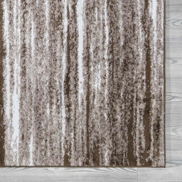 Palma Striped Modern Rug - Brown