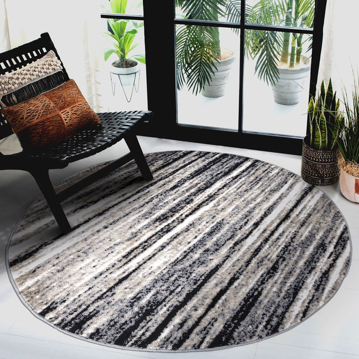 Palma Striped Modern Rug V2 - Grey