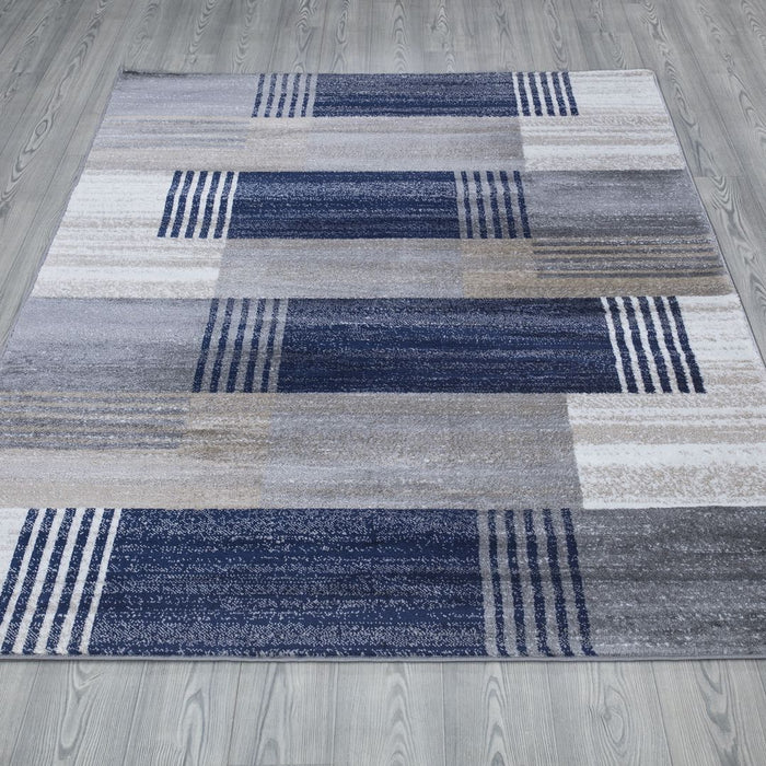 Paris Check Rug Navy - Navy