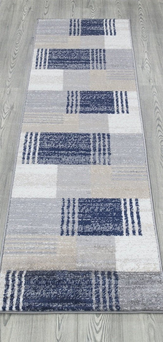 Paris Check Rug Navy - Navy