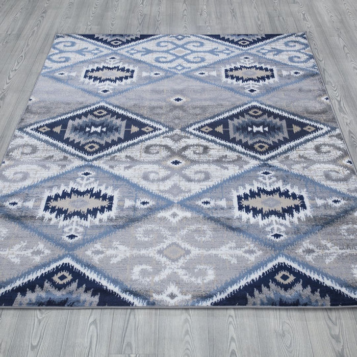 Paris Kilim Design Rug - Navy