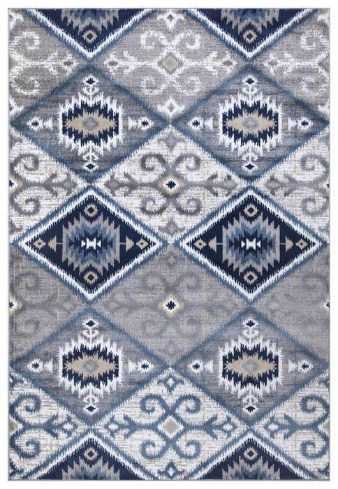 Paris Kilim Design Rug - Navy