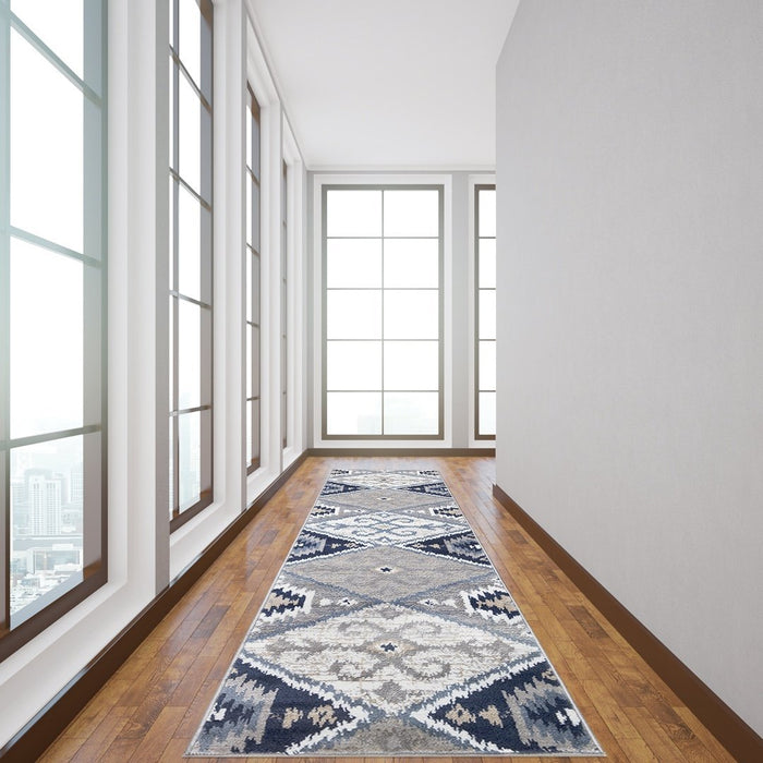 Paris Kilim Design Rug - Navy