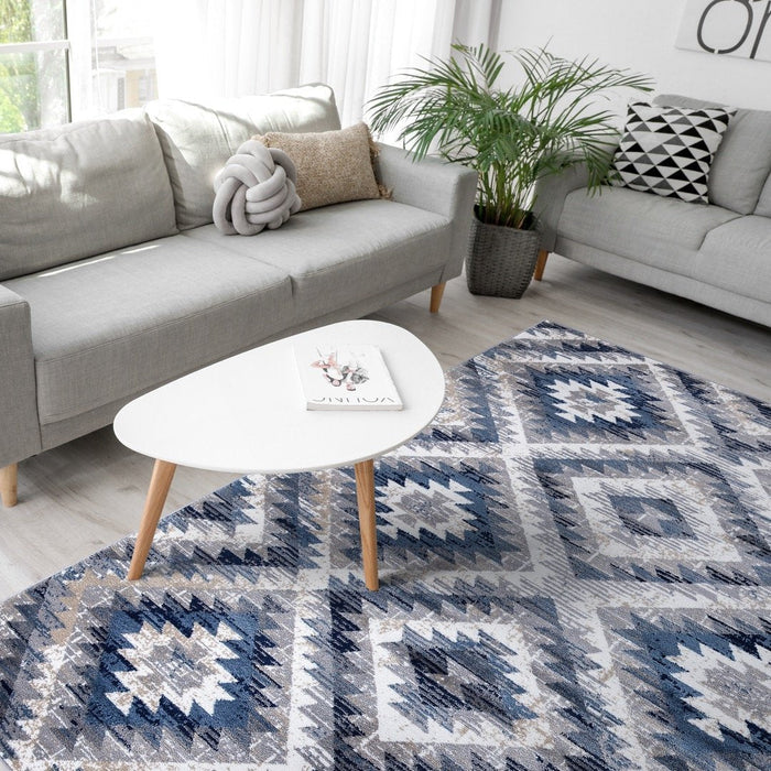 Paris Kilim Design Rug V2 - Blue