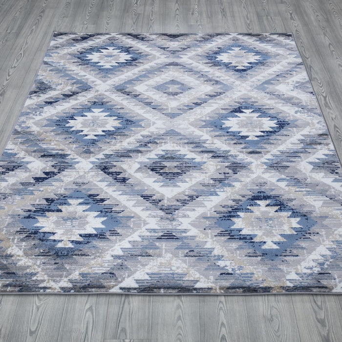 Paris Kilim Design Rug V2 - Blue