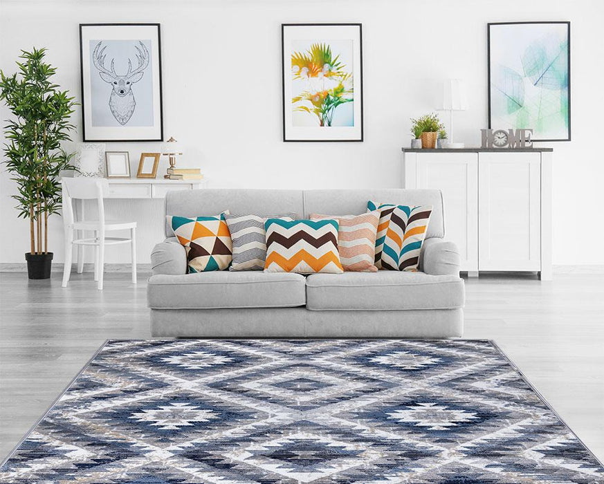 Paris Kilim Design Rug V2 - Blue