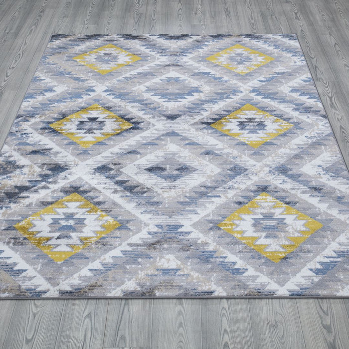 Paris Kilim Design Rug V3 - Mustard