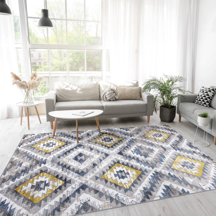 Paris Kilim Design Rug V3 - Mustard